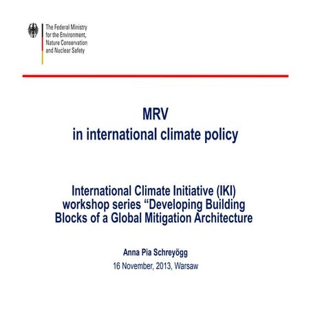 MRV in International Climate Policy | PDF