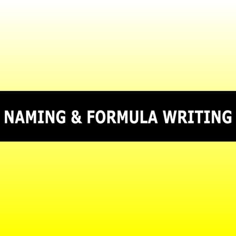 02 naming and formula writing