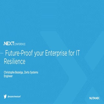 Future-Proof your enterprise for IT Resilience