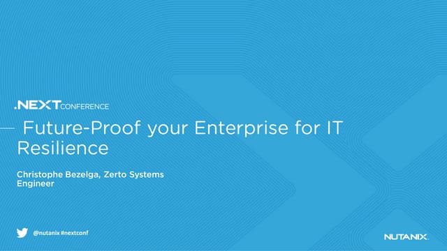 Future-Proof your enterprise for IT Resilience