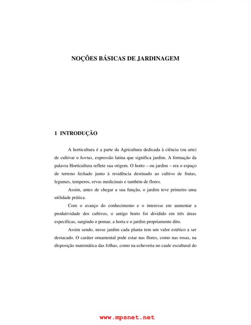 Noçoes de jardinagem