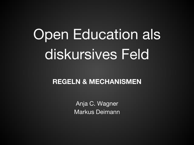 Open Education als diskursives Feld