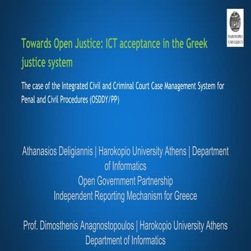Towards Open Justice: ICT acceptance in the Greek justice system
