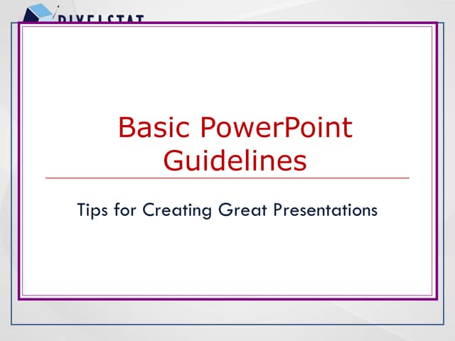 Power Point Presentation Training_basic Guidelines