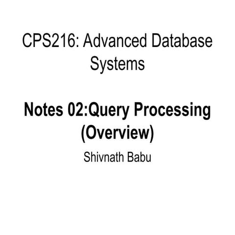 Comprehensive Overview of SQL Query Processing and Optimization in ...