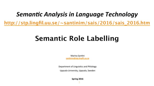 Semantic Role Labeling