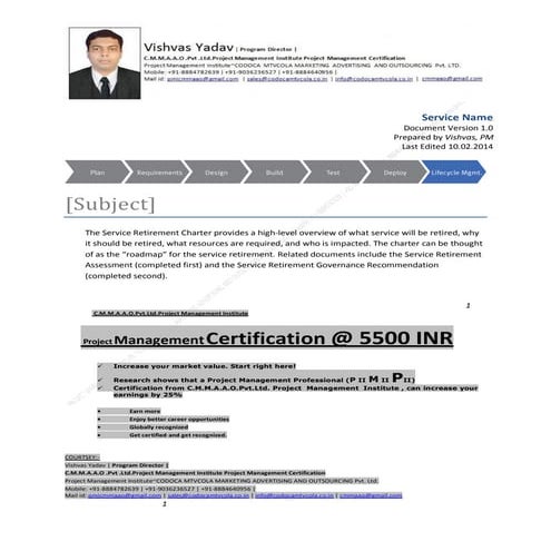 02 service retirement charter cmmaao pmi pmp