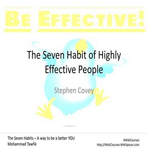 The Seven Habits – A way to be a better YOU
