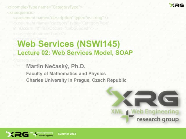 Web Services - Architecture and SOAP (part 1)
