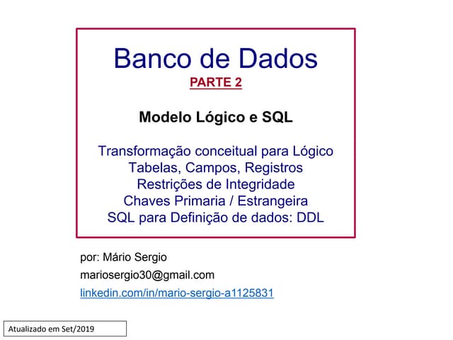 Introdução a Banco de Dados (Parte 2)