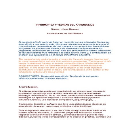 02 teorías del aprendizaje y su aplicación en el proceso enseñaanza ...