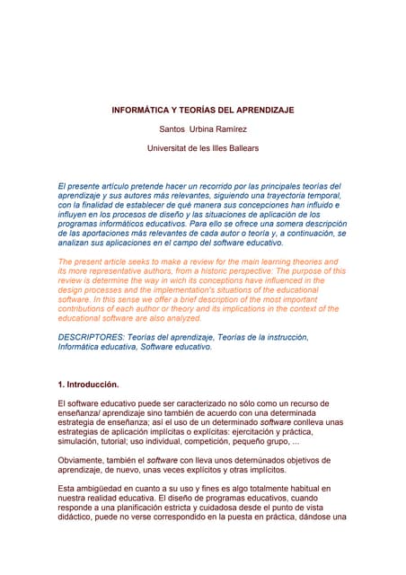 02 teorías del aprendizaje y su aplicación en el proceso enseñaanza aprendizaje