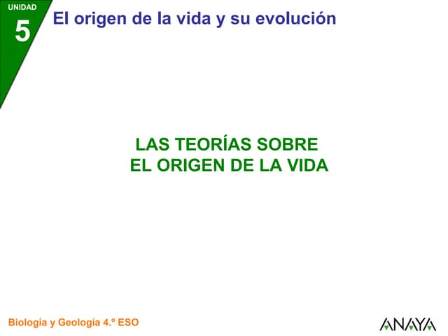 Origen de la vida y evolución