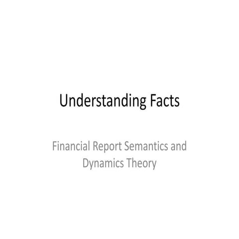 Understanding Facts