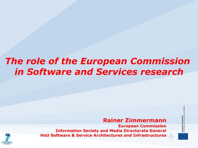 Rainer Zimmermann (European Commission): The role of the European Commission ...