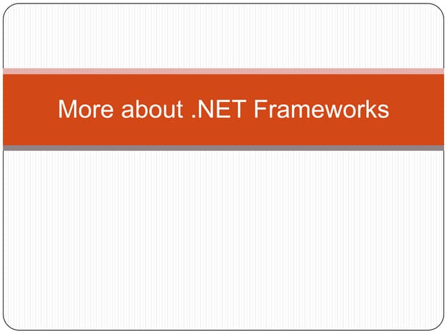 .net frameworks