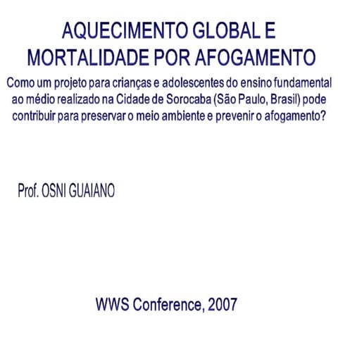 Global Heating and Mortality for Drowning