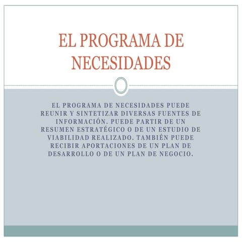 03. el programa de necesidades