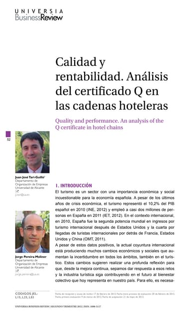 CALIDAD EN HOTELES
