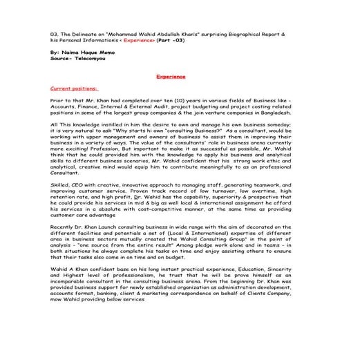 03. the delineate on “mohammad wahid abdullah khan’s” surprising biographical...