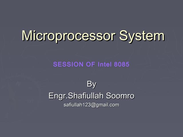 Microprocessor systems 8085(2)