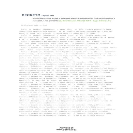 norme tecniche di prevenzione incendi