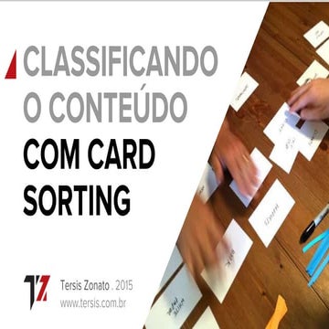 Classificando o conteúdo com card sorting