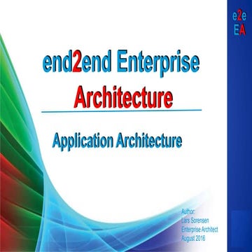 end2end Enterprise Architecture - Application Architecture