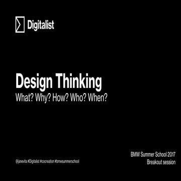 Design Thinking - at BMW Summer School