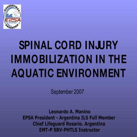 Spinal Cord Immobilization in Aquatic Environment