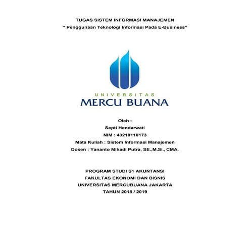 03. tugas sistem informasi manajemen, penggunaan teknologi informasi pada e b...