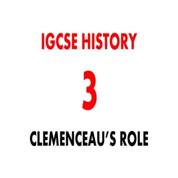 HISTORY IGCSE CONTENT - 20TH CENTURY OPTION - FAIRNESS OF THE TREATIES 1919-1...