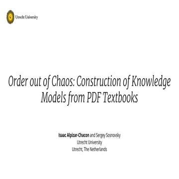 Order out of Chaos: Construction of Knowledge Models from PDF Textbooks