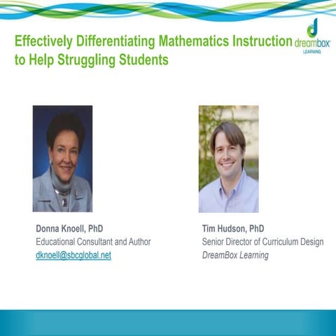 Effectively Differentiating Mathematics Instruction to Help Struggling Students