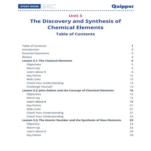 03. PS SHS Unit 3 The Discovery and Synthesis of Chemical Elements (Study Gui...