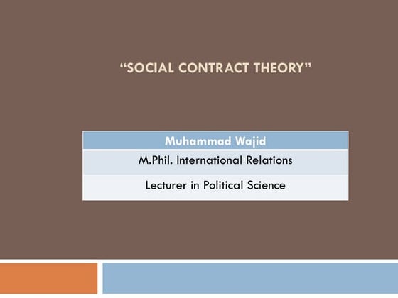 Social contract theory | PPTX | Politics