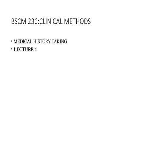 History Taking (Checklist) - Elsevier Health | PDF