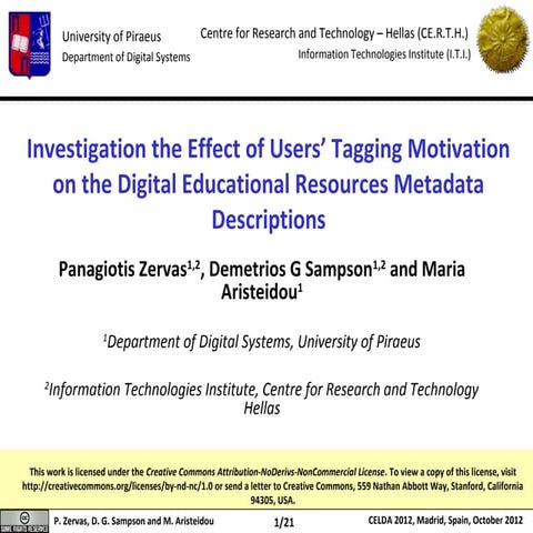 Investigation the Effect of Users’ Tagging Motivation on the Digital Educatio...