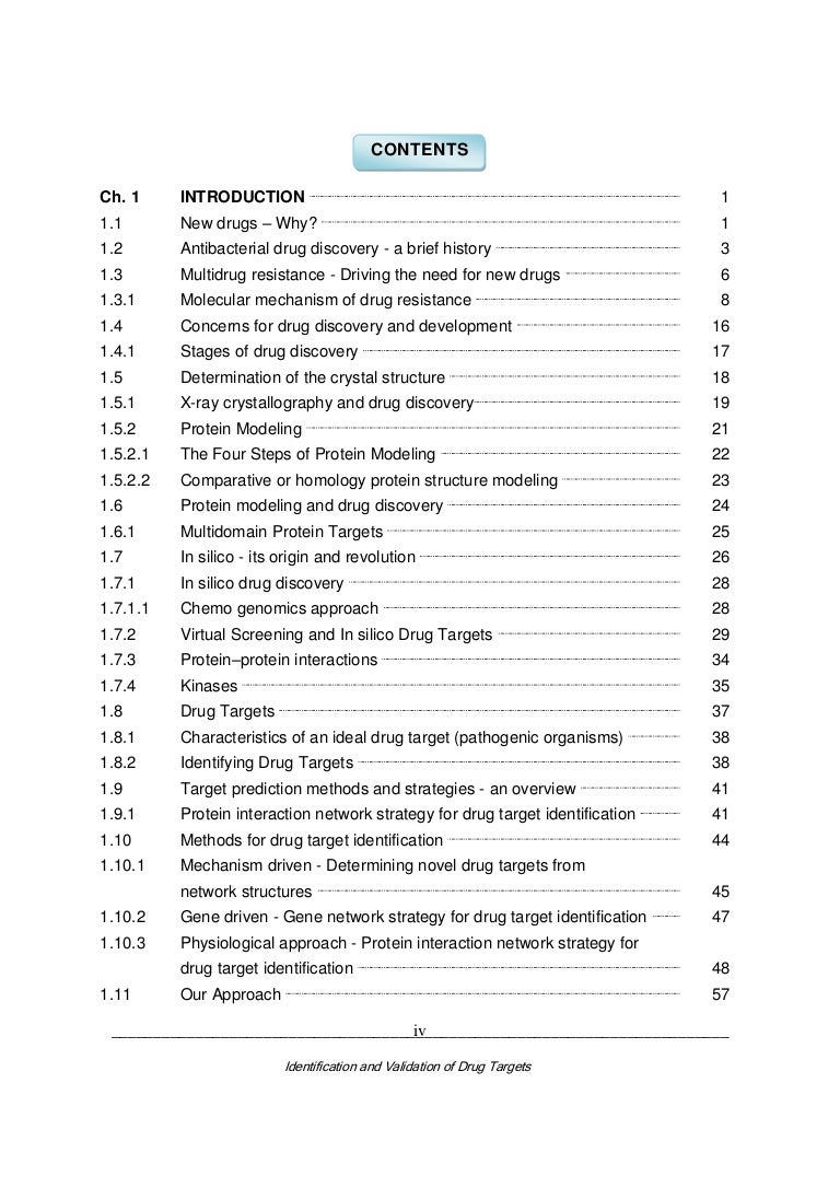 Table of Content - Thesis