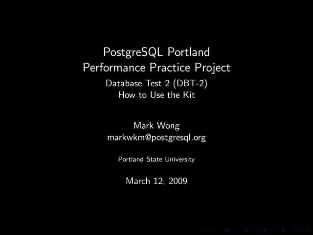 PostgreSQL Portland Performance Practice Project - Database Test 2 Howto