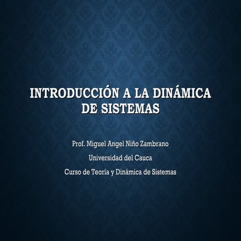 Introducción a la Dinámica de Sistemas