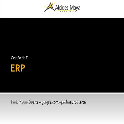 Gestão de TI -  ERP Introdução