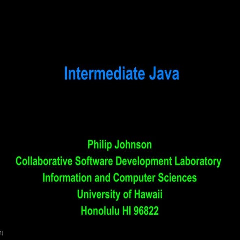 Introduction to Intermediate Java | PPT