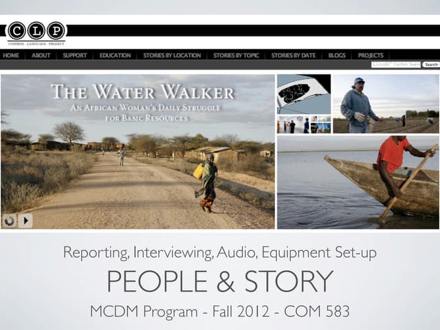 People and Story Lecture 3: Interviewing & Shooting