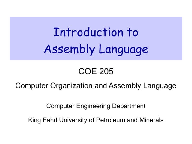 Introduction to Assembly language Programming.ppt