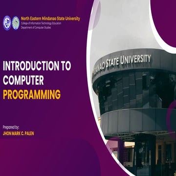 Introduction to Computer Programming | PPT