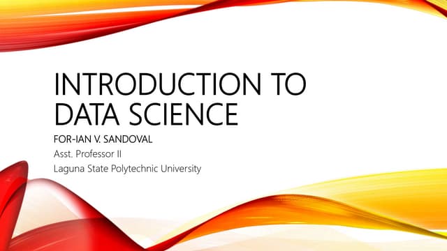 Introduction to Data Science