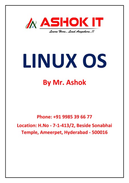 03 - Linux Material.pdf nux is a free and open-source operating system (OS) b...