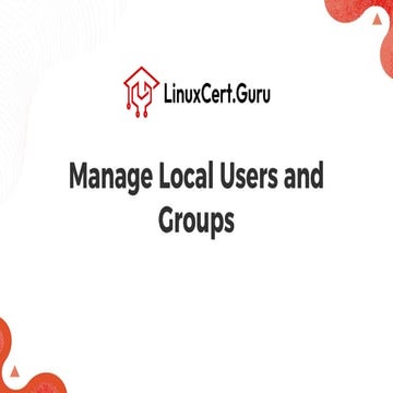 Manage Local Users and Groups - RHCSA (RH124)