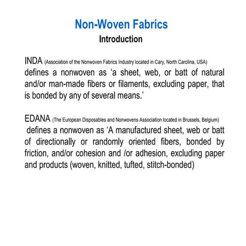mechnaics of non-wovens